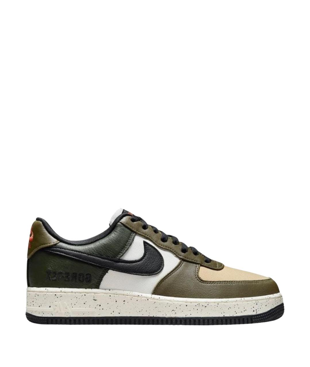 NIKE Хаки кожаные низкие кроссовки / кеды, фото 1