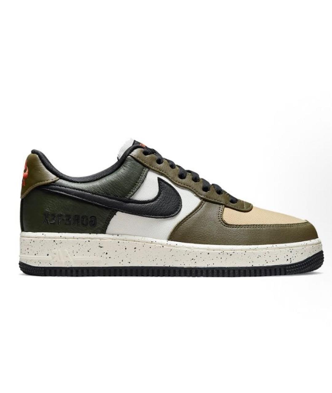NIKE Хаки кожаные низкие кроссовки / кеды, фото 8