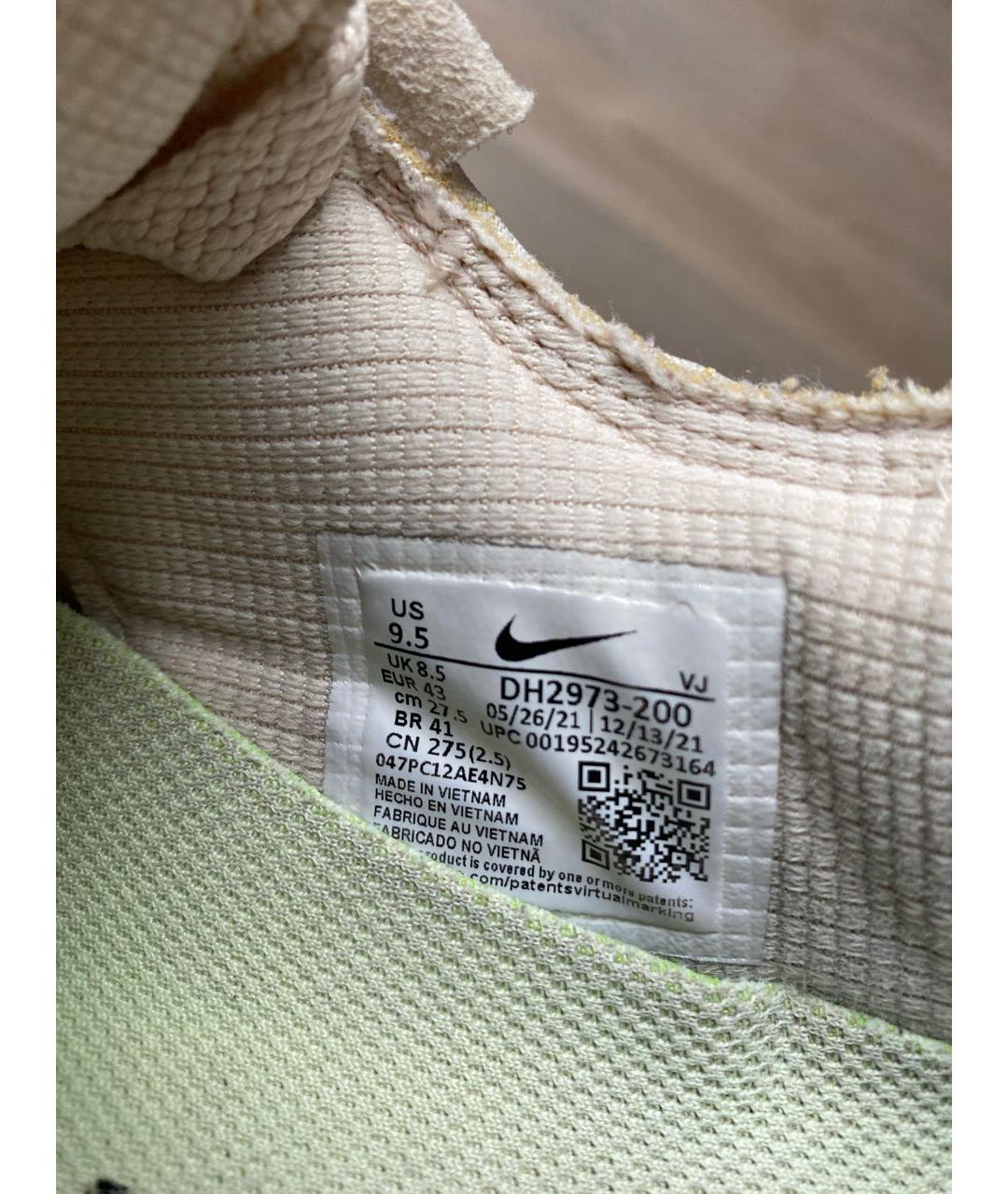 NIKE Бежевые текстильные низкие кроссовки / кеды, фото 6