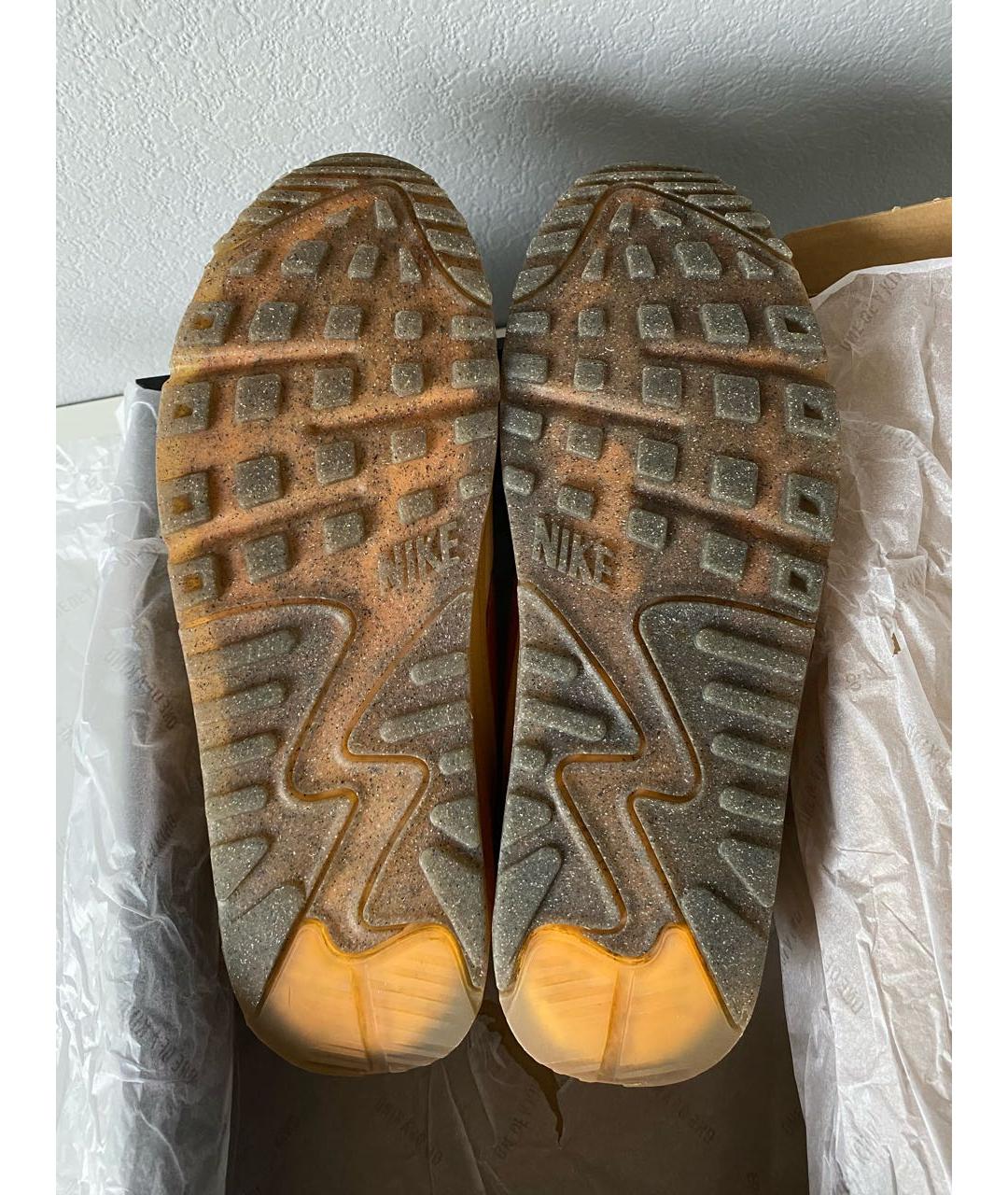 NIKE Бежевые текстильные низкие кроссовки / кеды, фото 7