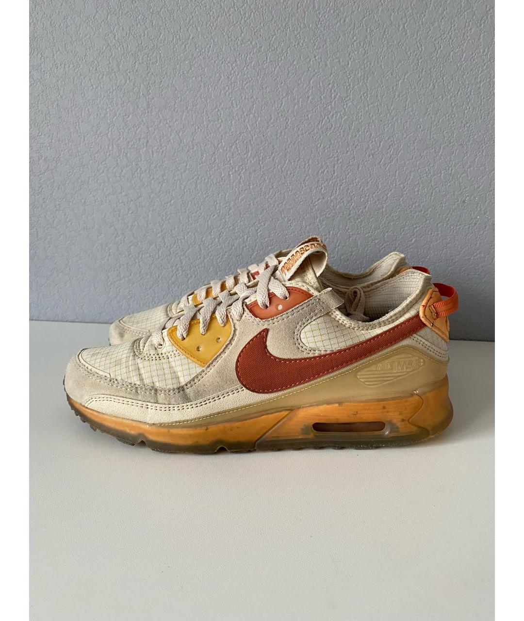 NIKE Бежевые текстильные низкие кроссовки / кеды, фото 3