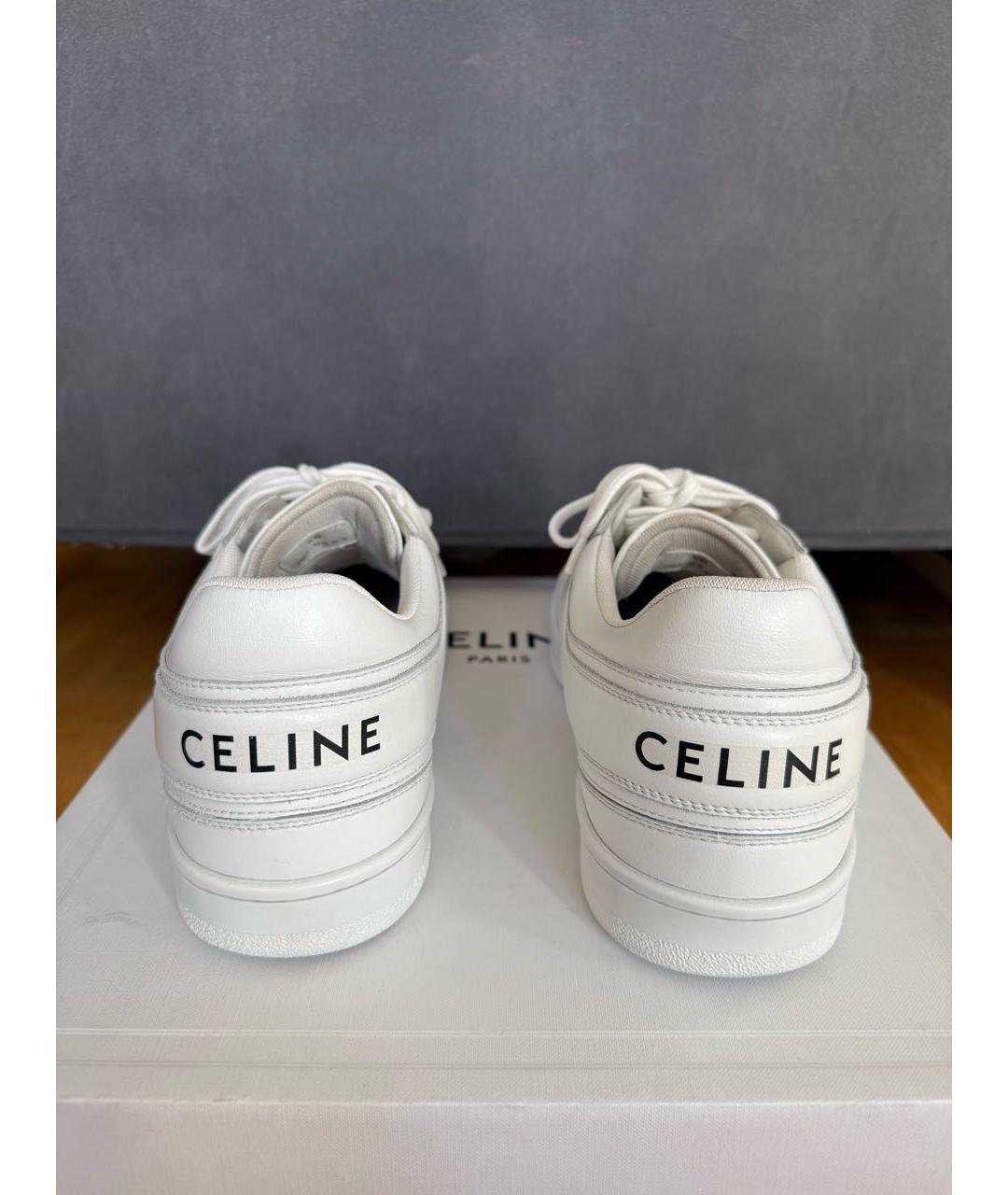CELINE Белые кожаные кеды, фото 4