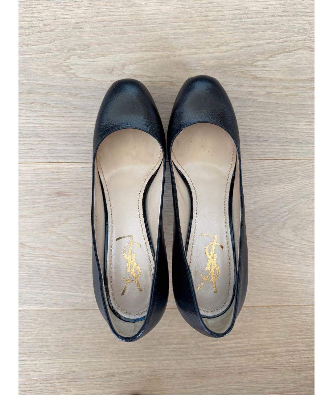 SAINT LAURENT Черные кожаные туфли, фото 3