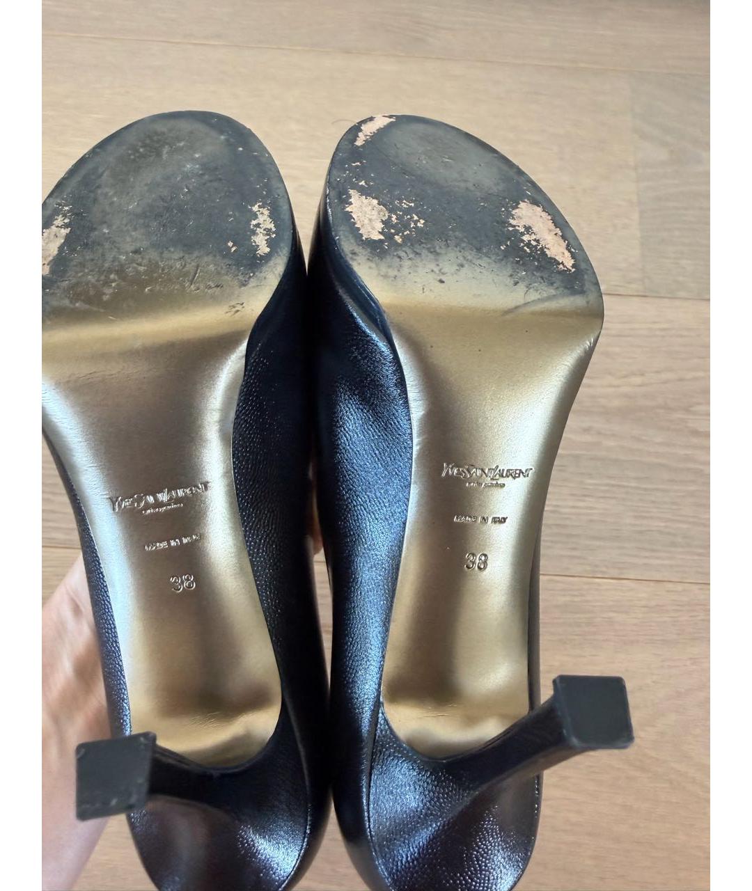 SAINT LAURENT Черные кожаные туфли, фото 7