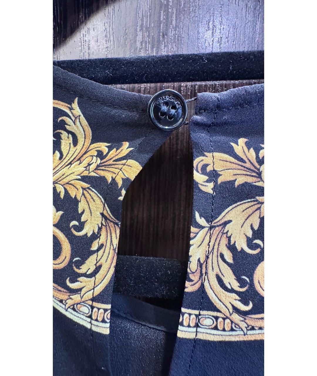 VERSACE Черная шелковая блузы, фото 6