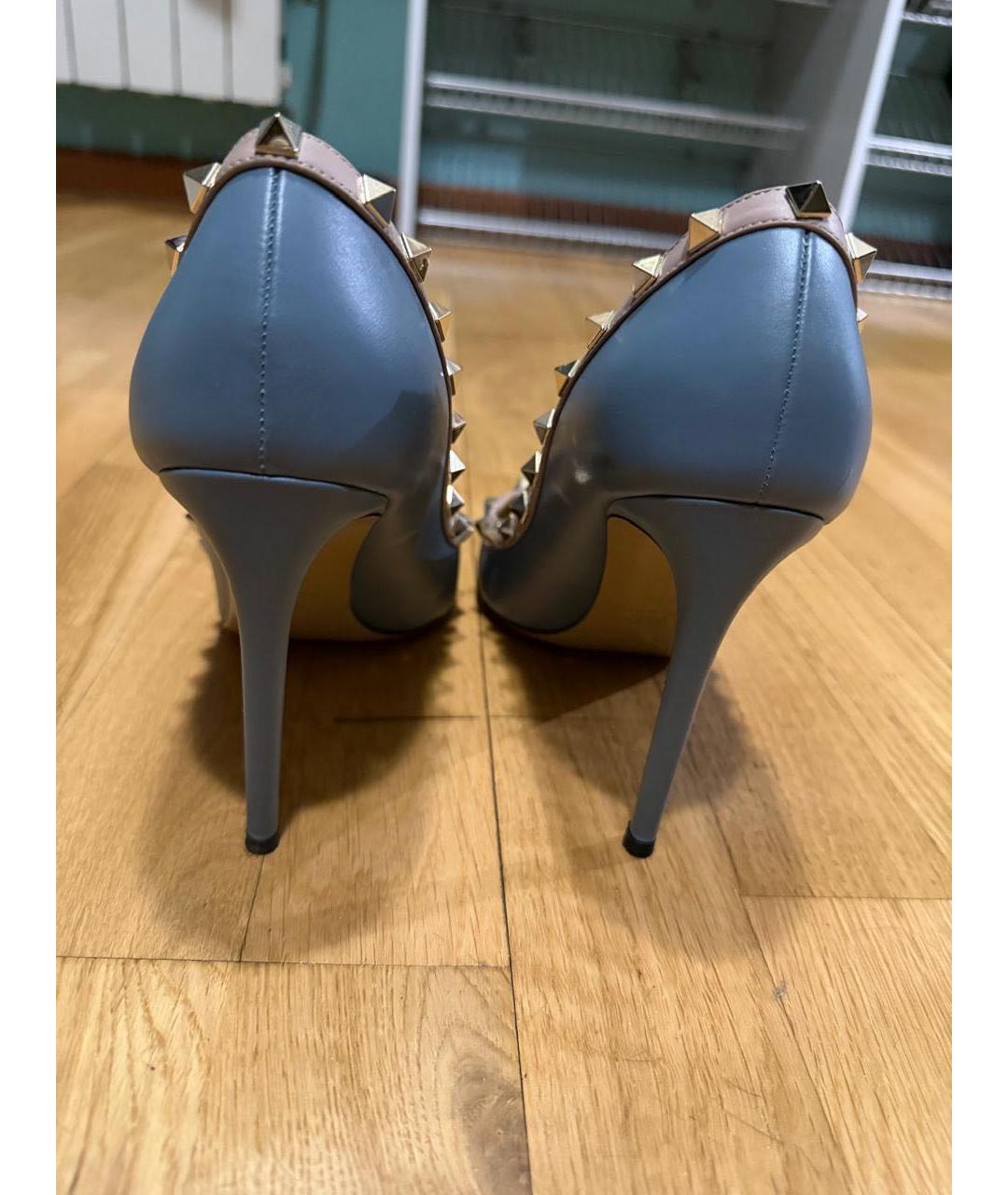 VALENTINO Голубые кожаные туфли, фото 4