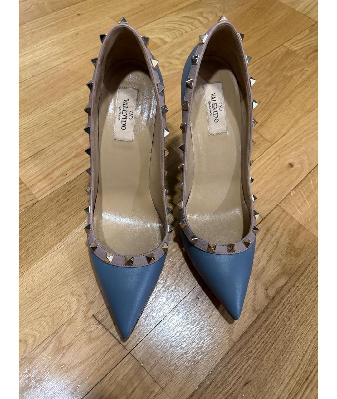 VALENTINO Голубые кожаные туфли, фото 2