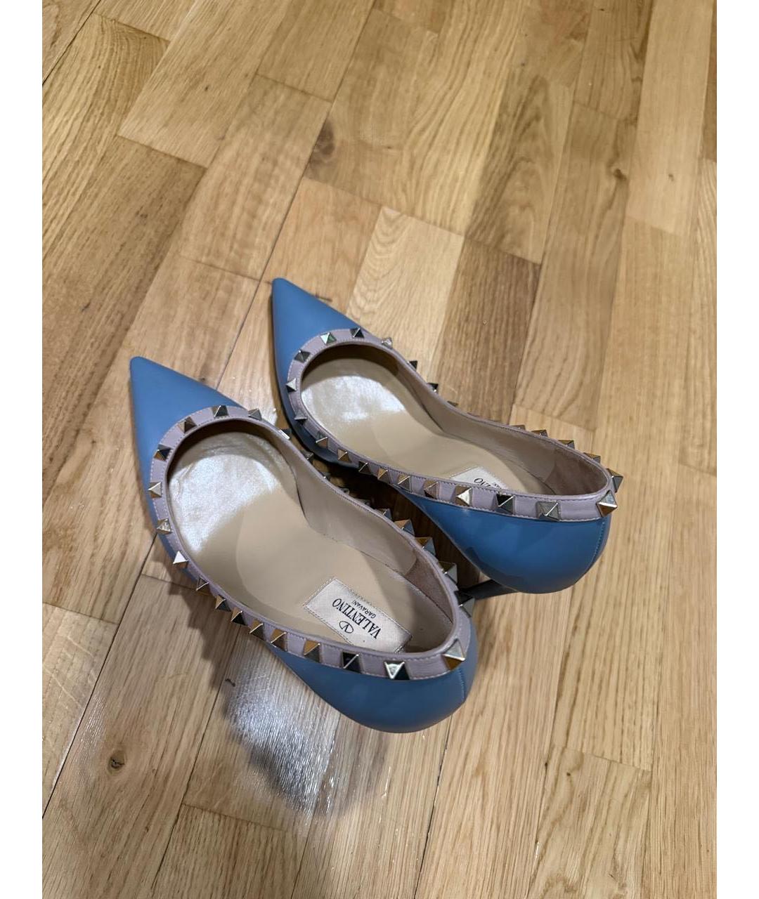 VALENTINO Голубые кожаные туфли, фото 3