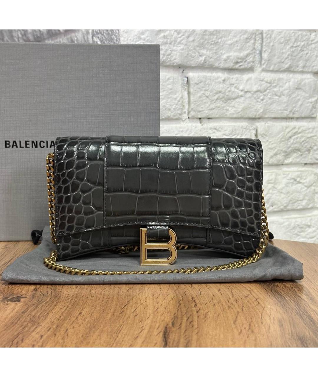 BALENCIAGA Черная кожаная сумка через плечо, фото 3