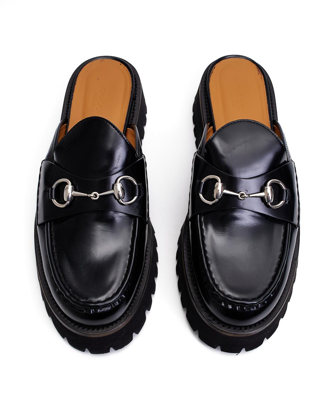 GUCCI Черные кожаные мюли, фото 5