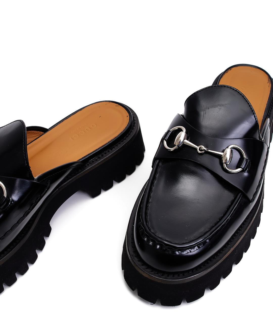 GUCCI Черные кожаные мюли, фото 4