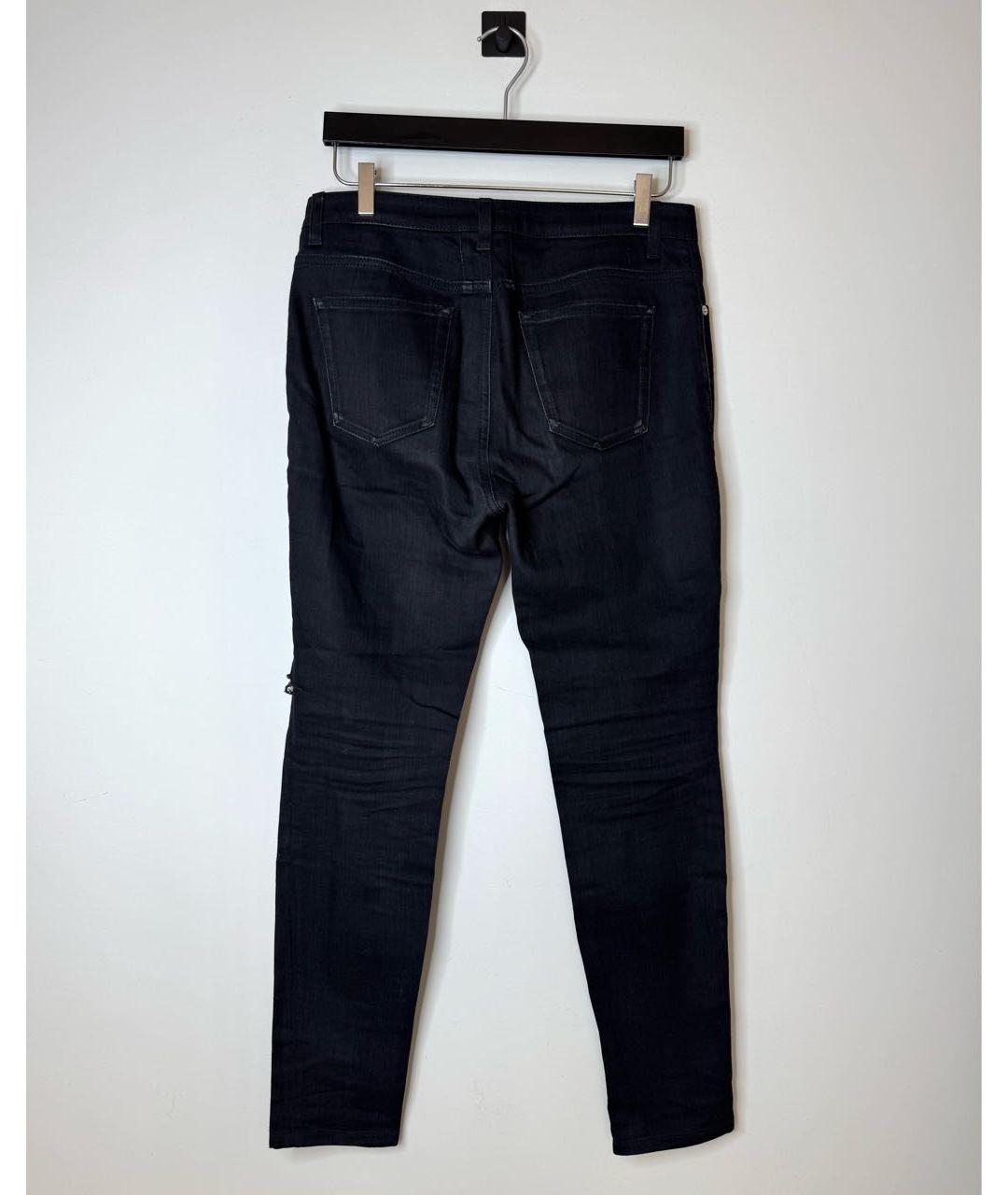 SAINT LAURENT Черные хлопко-эластановые джинсы скинни, фото 2