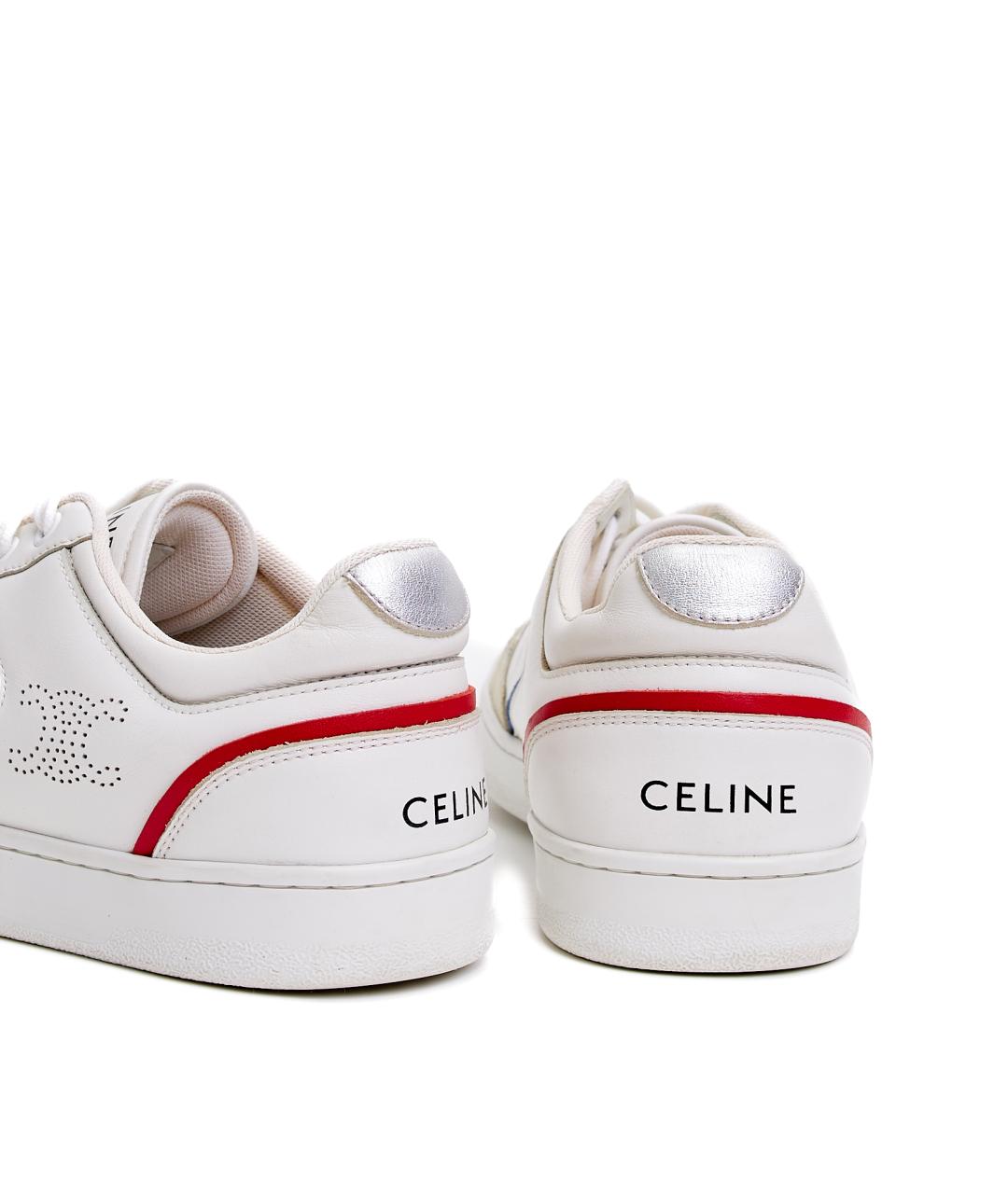 CELINE Белые кожаные кеды, фото 3