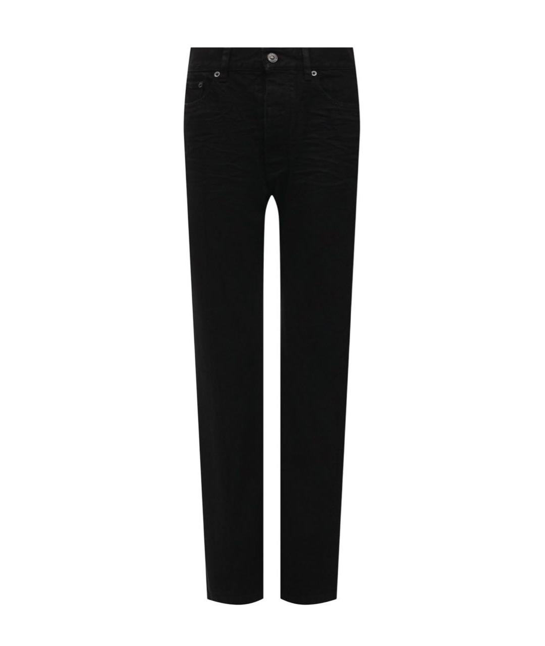 SAINT LAURENT Черные хлопковые прямые джинсы, фото 1