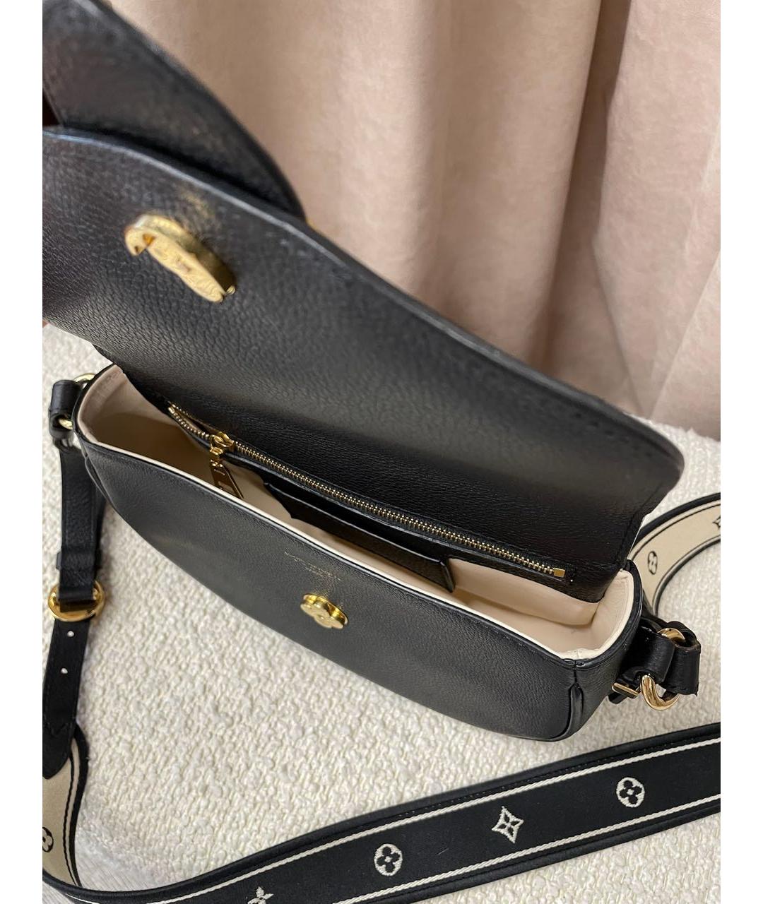 LOUIS VUITTON Черная кожаная сумка через плечо, фото 4