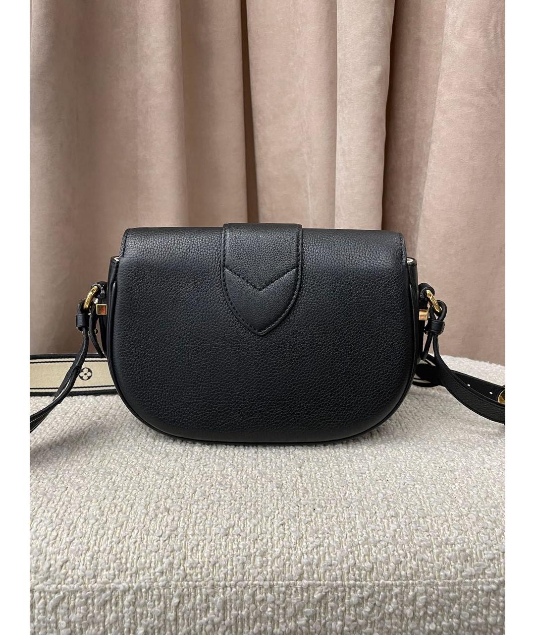 LOUIS VUITTON Черная кожаная сумка через плечо, фото 3