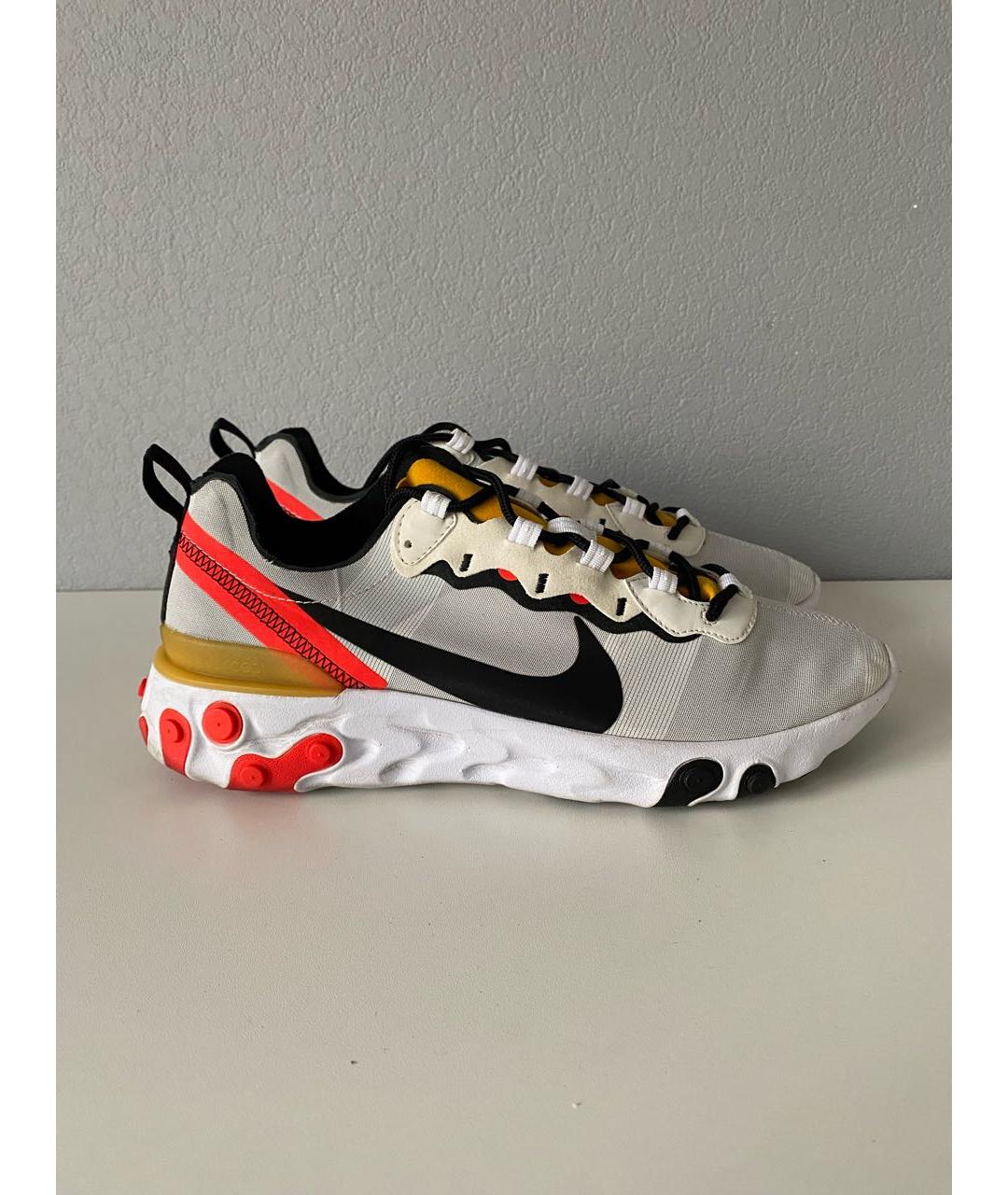 NIKE Белые текстильные низкие кроссовки / кеды, фото 4