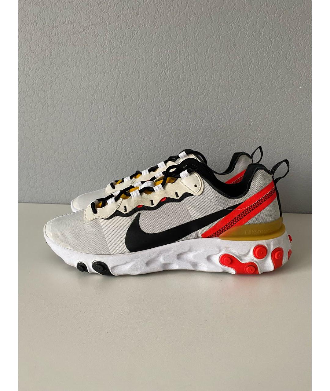 NIKE Белые текстильные низкие кроссовки / кеды, фото 3