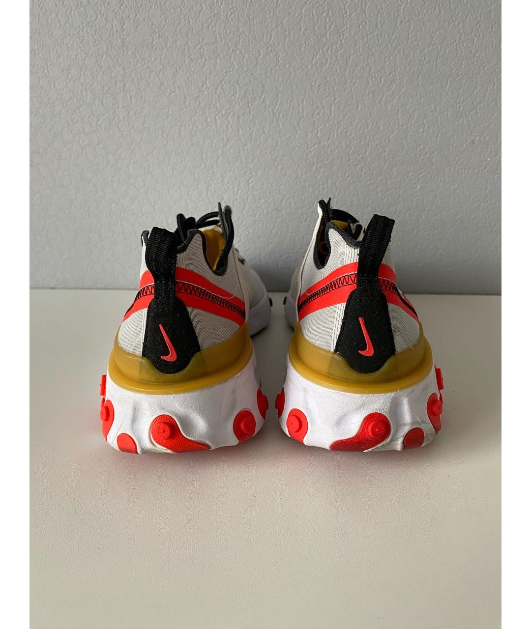 NIKE Белые текстильные низкие кроссовки / кеды, фото 5