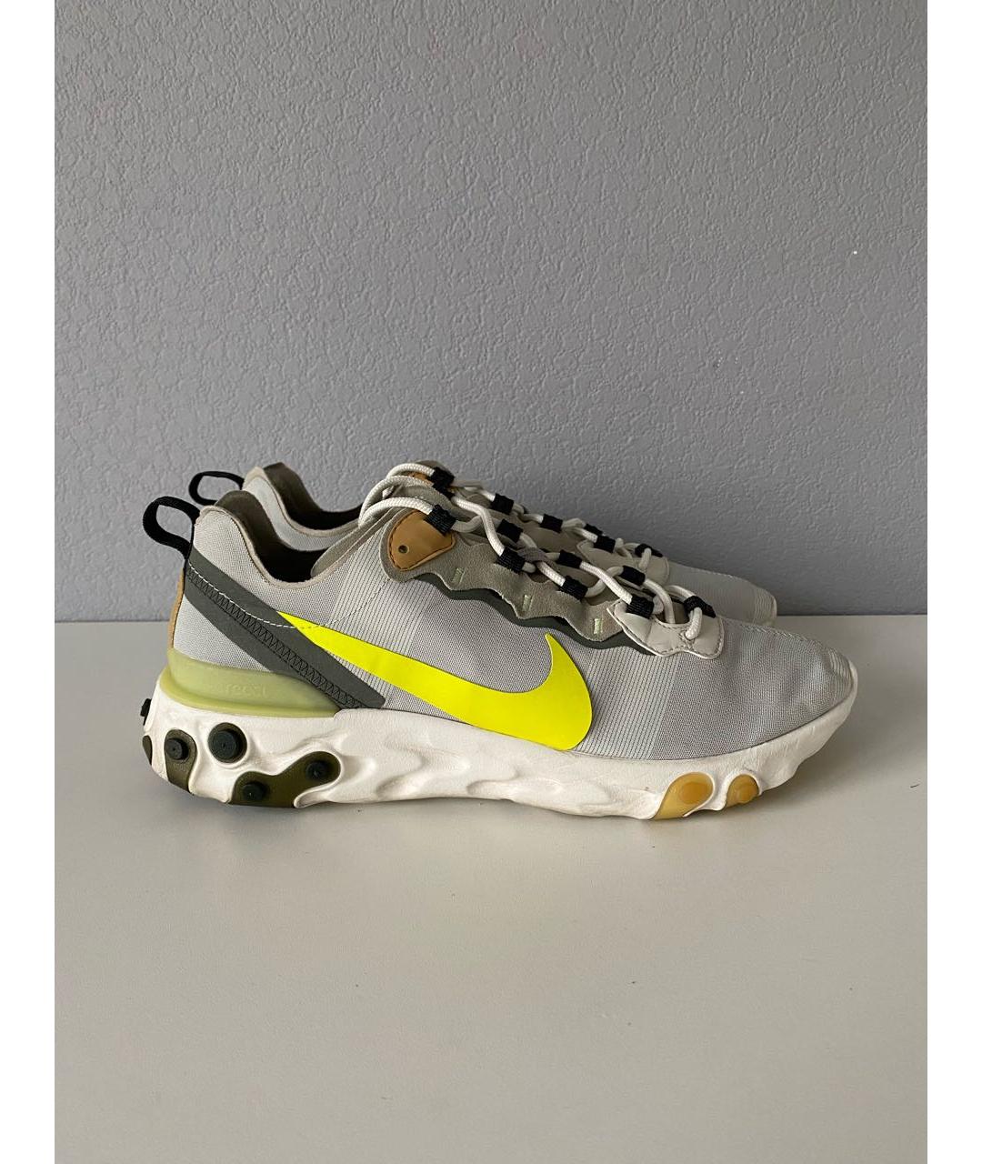 NIKE Серые текстильные низкие кроссовки / кеды, фото 4
