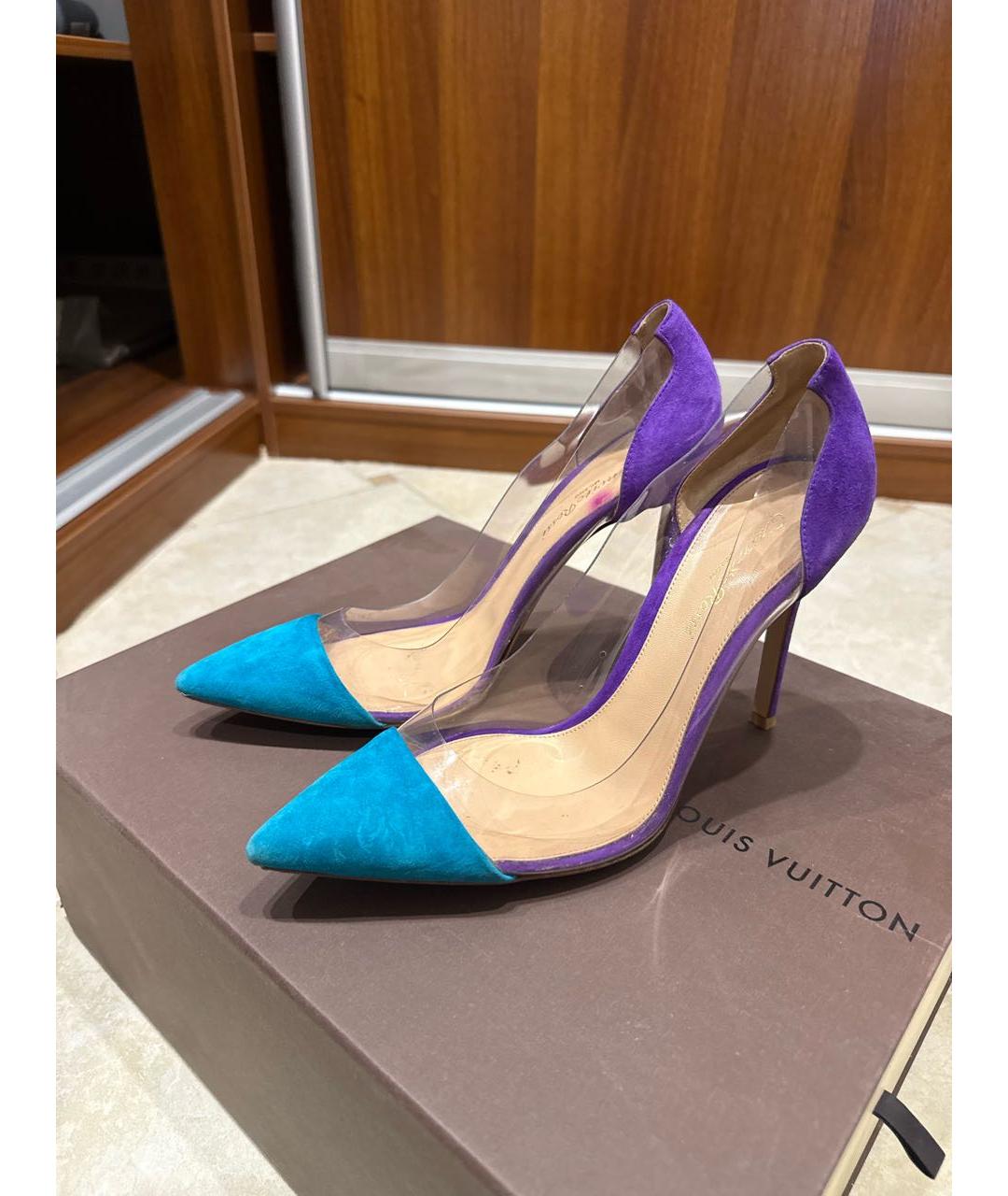 GIANVITO ROSSI Фиолетовые бархатные туфли, фото 5