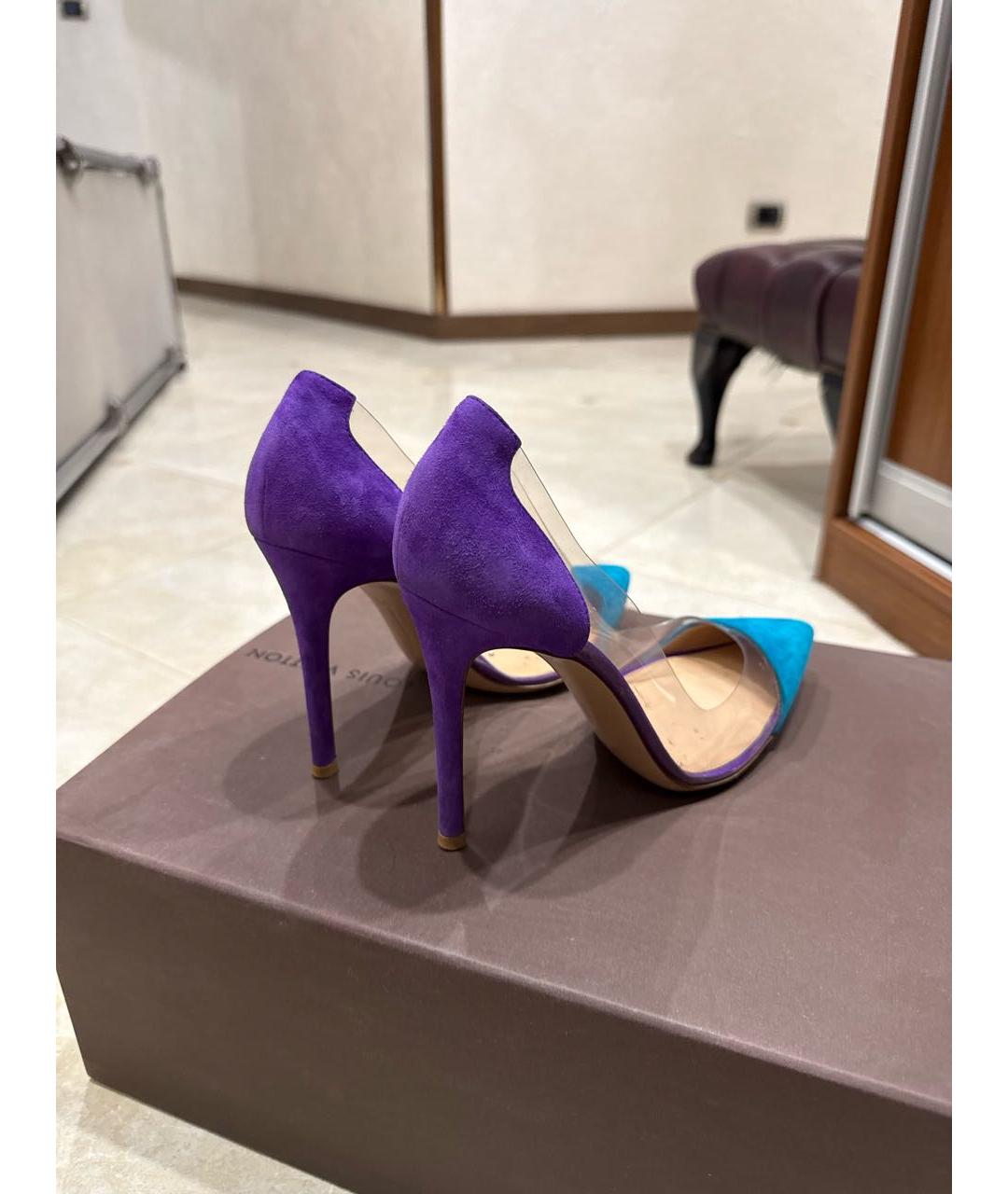 GIANVITO ROSSI Фиолетовые бархатные туфли, фото 4
