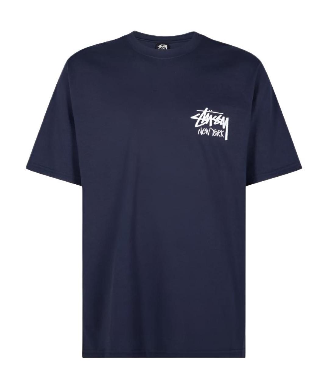 STUSSY Темно-синяя футболка, фото 1