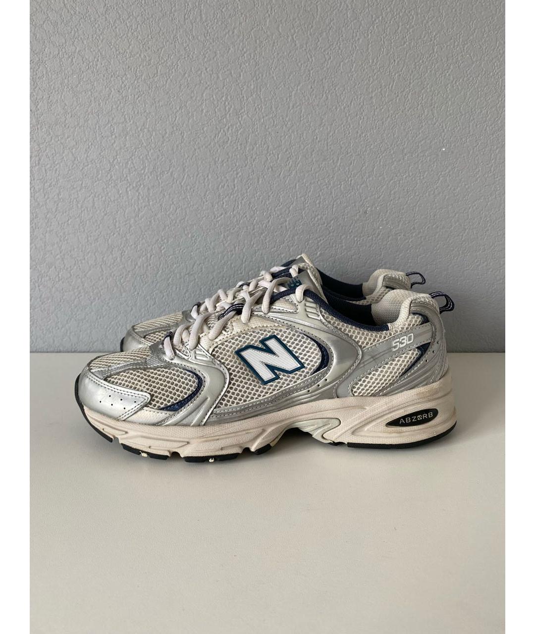 NEW BALANCE Серебряные текстильные низкие кроссовки / кеды, фото 3