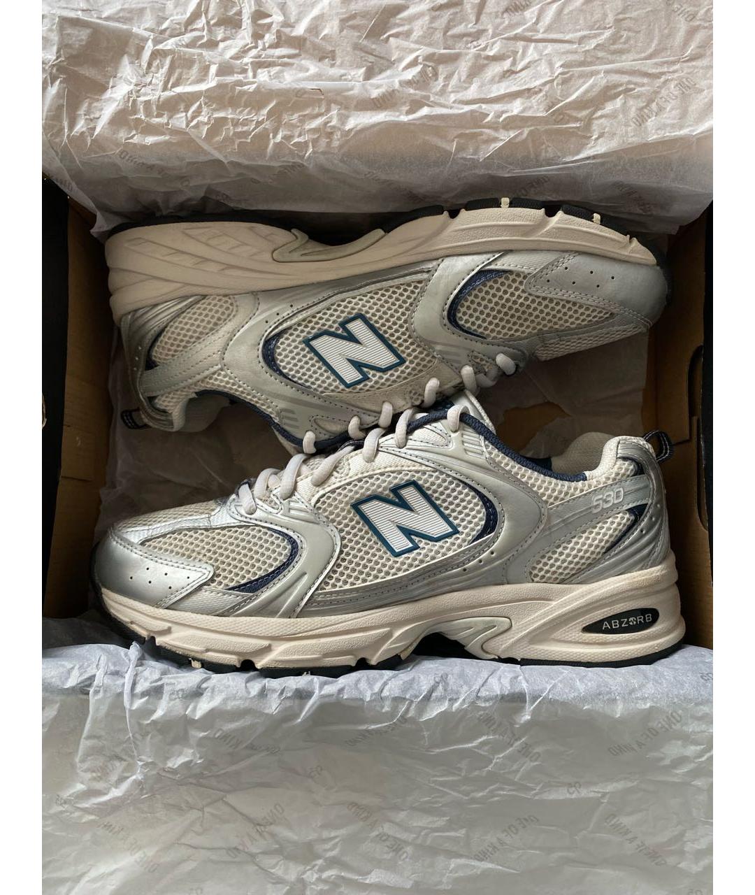 NEW BALANCE Серебряные текстильные низкие кроссовки / кеды, фото 2