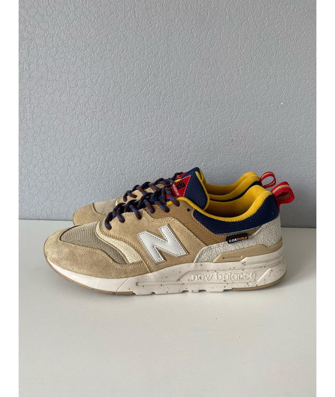 NEW BALANCE Бежевые замшевые низкие кроссовки / кеды, фото 3