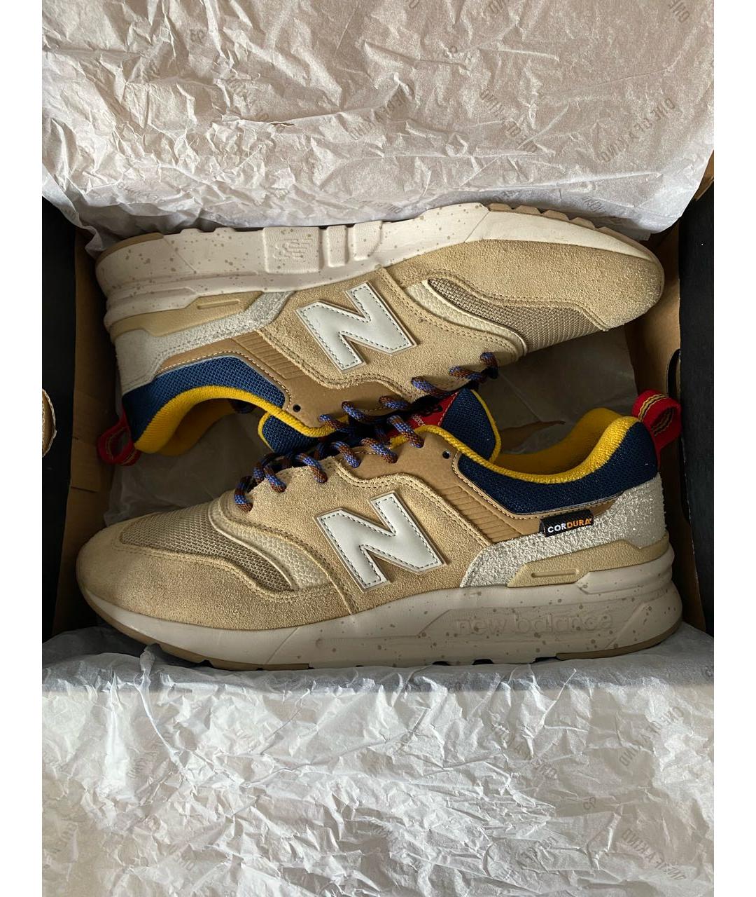 NEW BALANCE Бежевые замшевые низкие кроссовки / кеды, фото 2