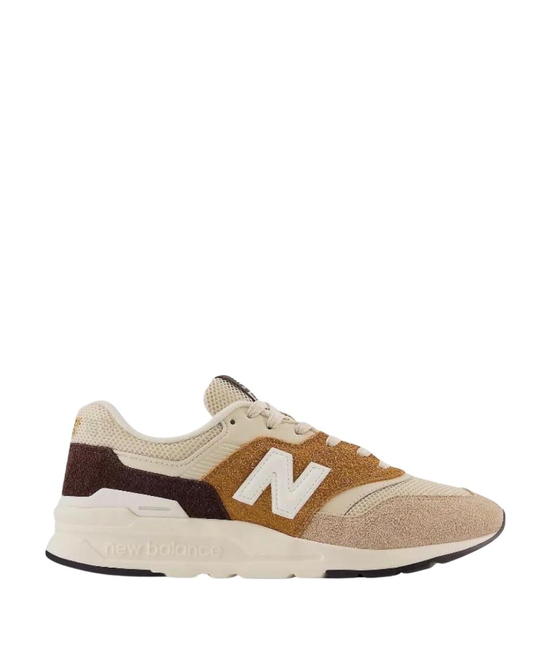 NEW BALANCE Бежевые замшевые низкие кроссовки / кеды, фото 1