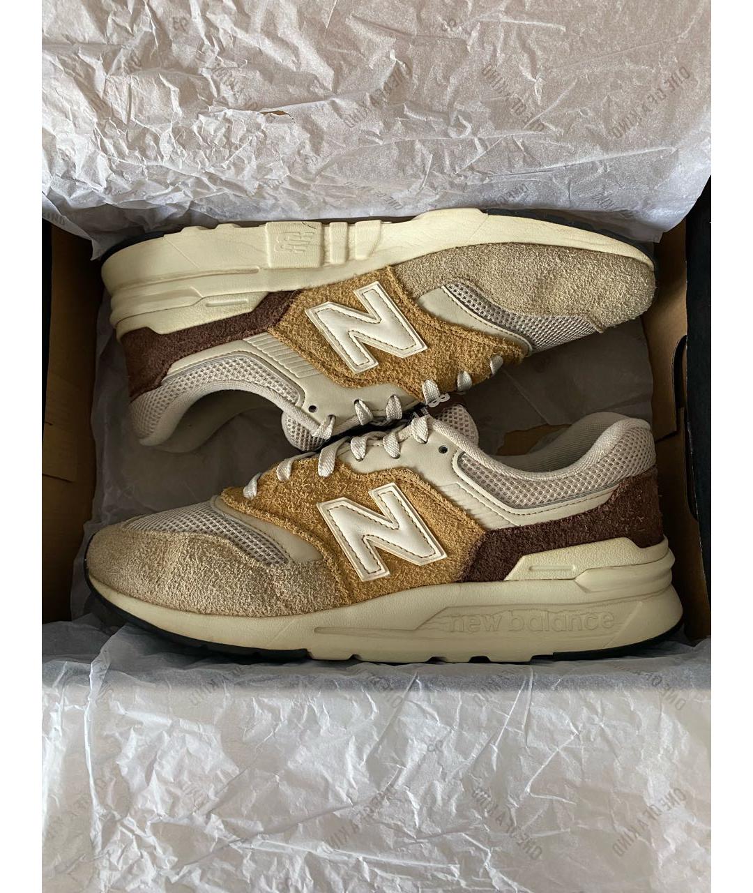 NEW BALANCE Бежевые замшевые низкие кроссовки / кеды, фото 2