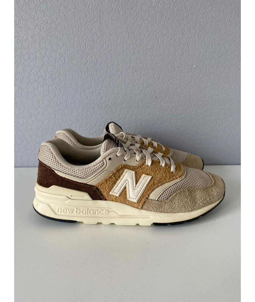 NEW BALANCE Бежевые замшевые низкие кроссовки / кеды, фото 4