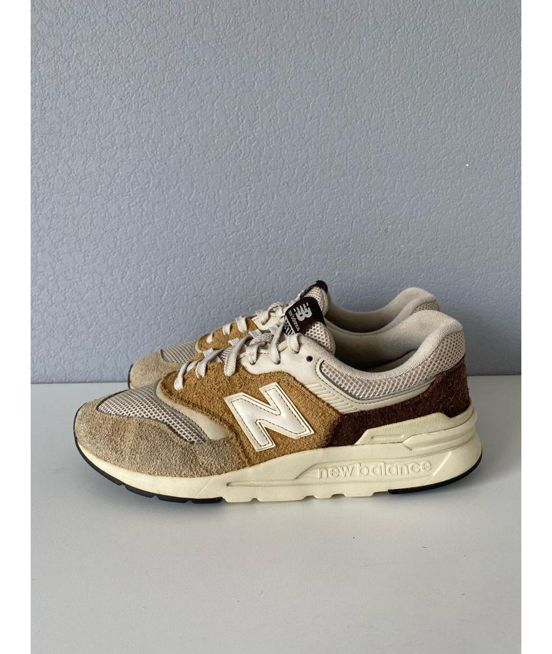NEW BALANCE Бежевые замшевые низкие кроссовки / кеды, фото 3