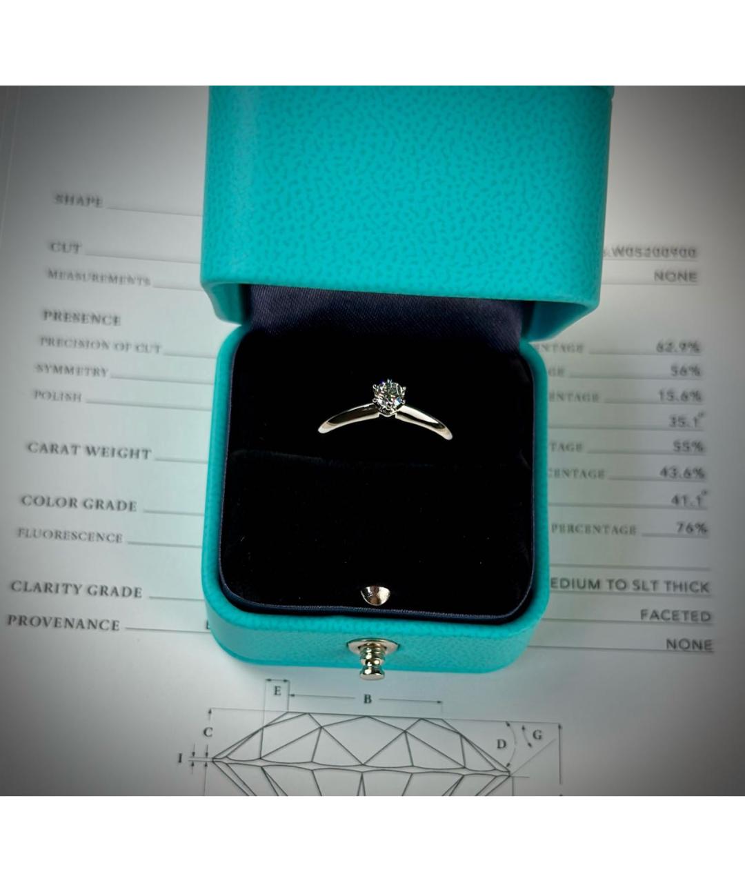TIFFANY&CO Серебряное платиновое кольцо, фото 6