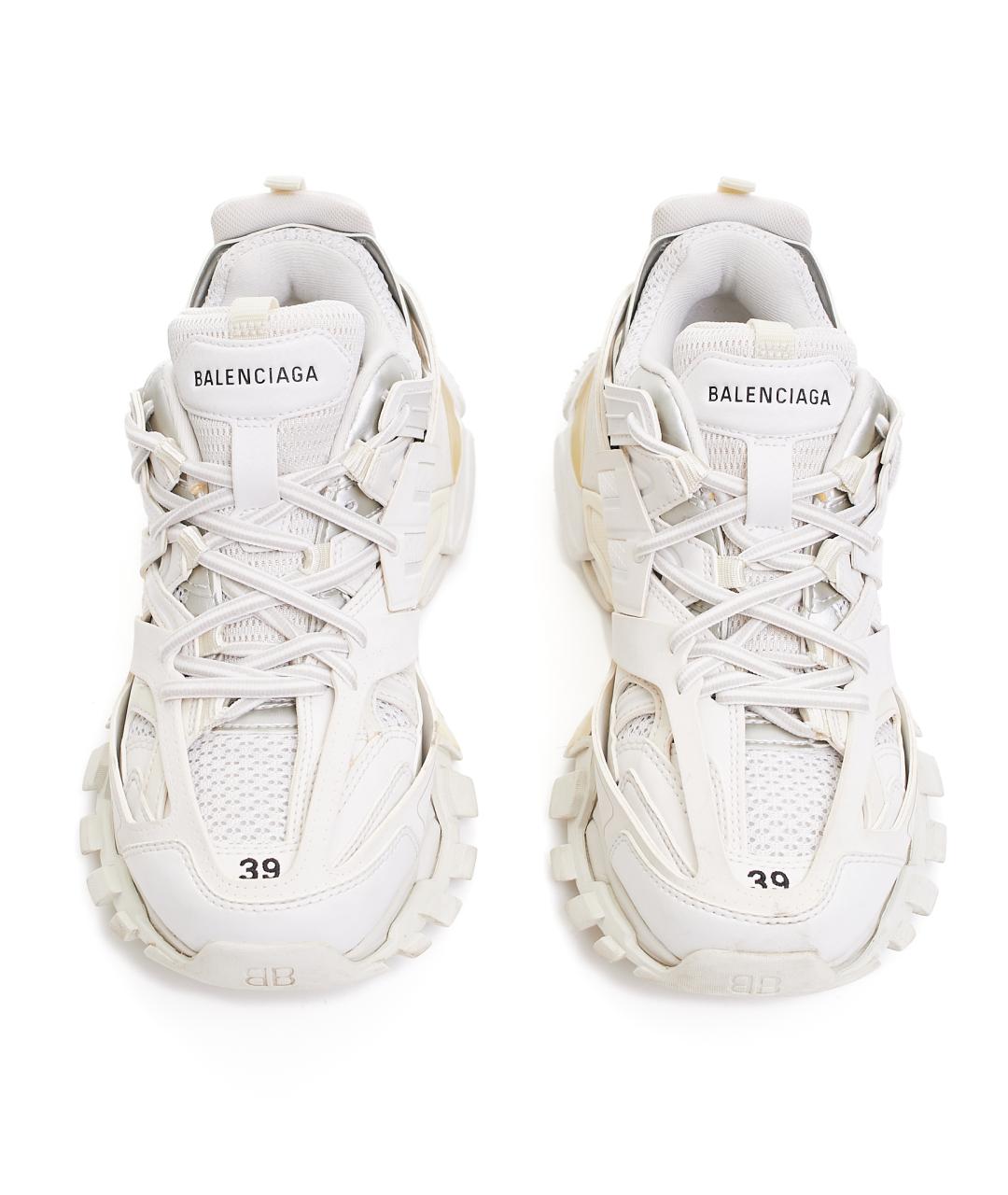 BALENCIAGA Белые кожаные кроссовки, фото 4