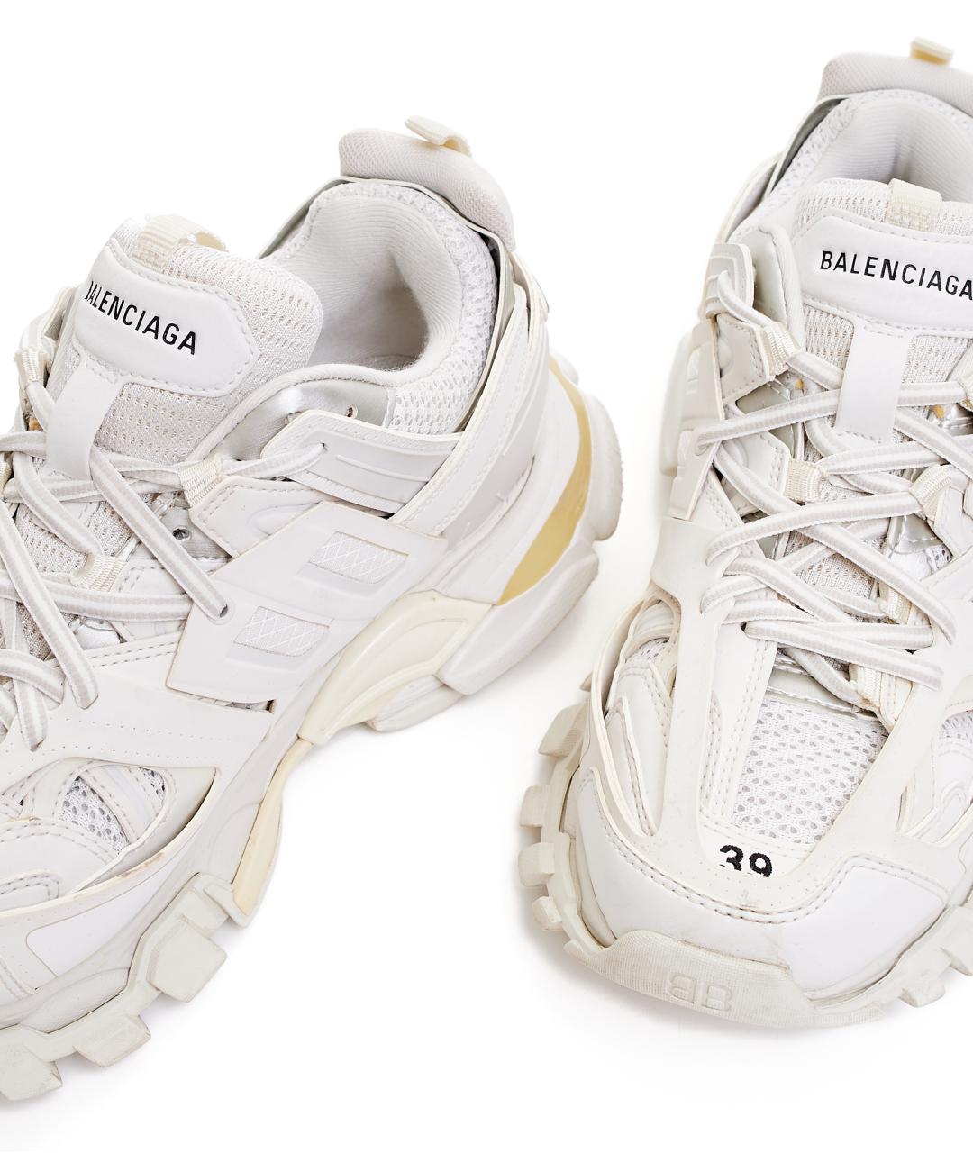 BALENCIAGA Белые кожаные кроссовки, фото 5