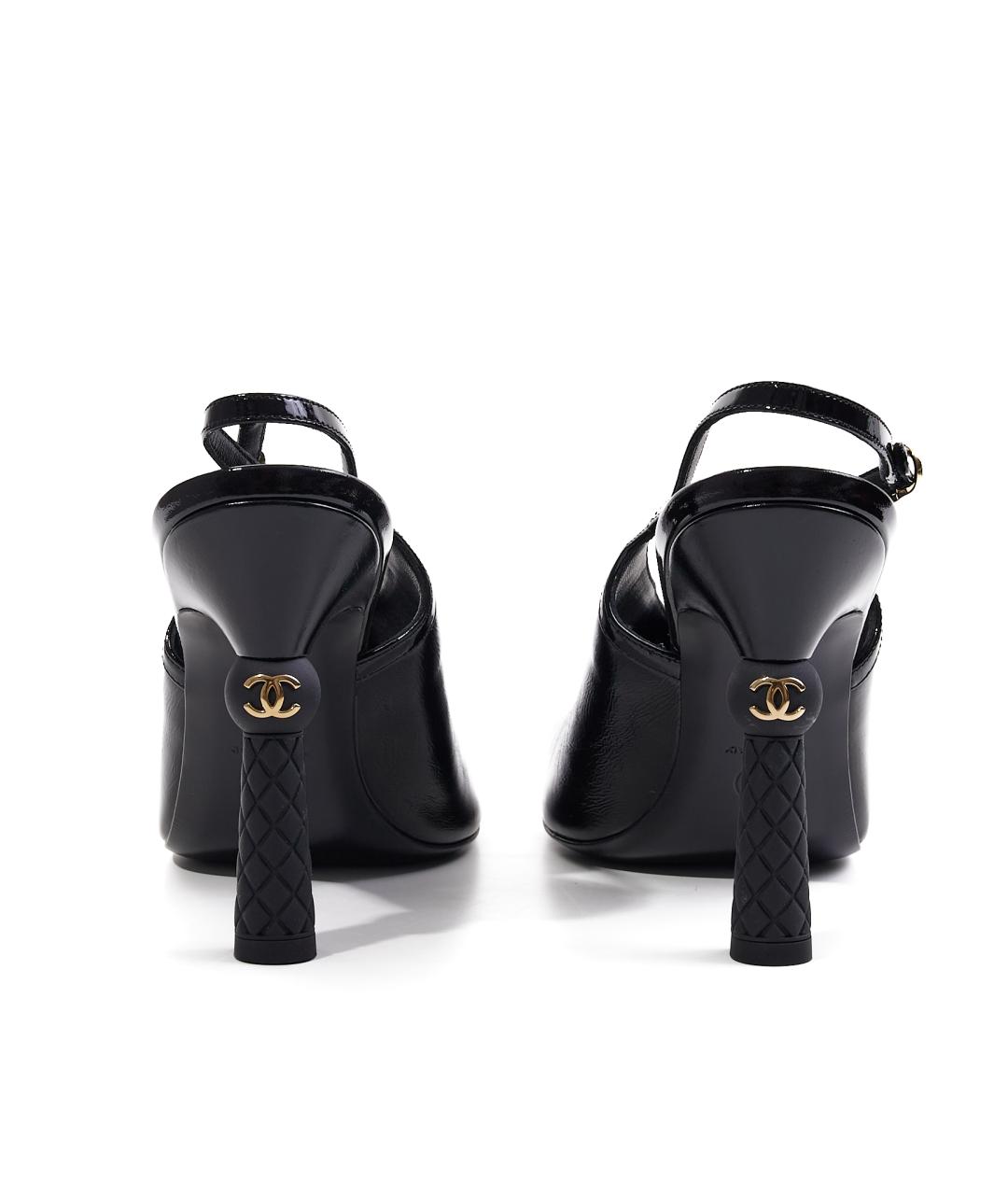 CHANEL Черные кожаные туфли, фото 4