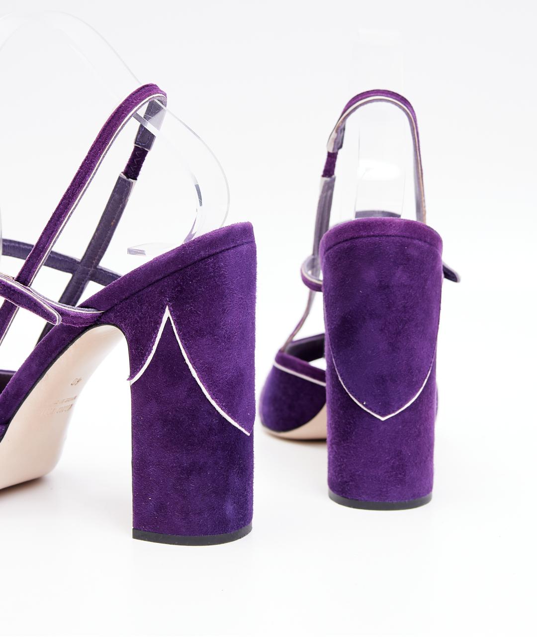 MIU MIU Фиолетовые замшевые босоножки, фото 3