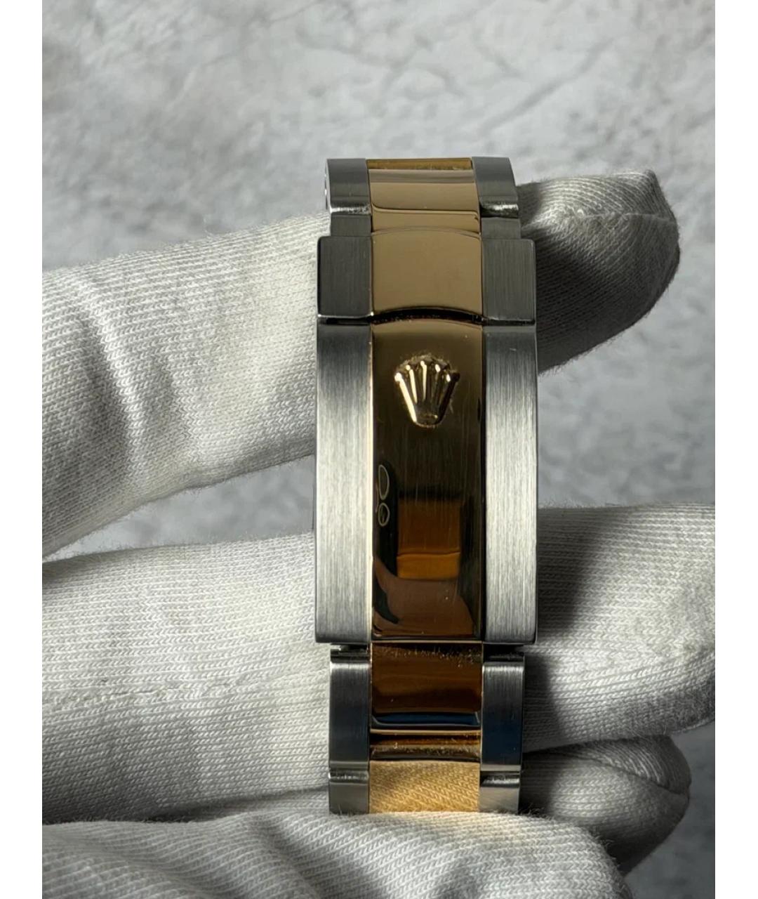 ROLEX Черные часы из желтого золота, фото 7
