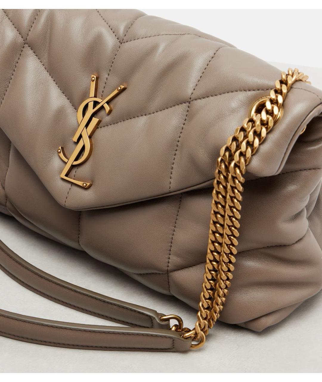 SAINT LAURENT Коричневая кожаная сумка через плечо, фото 5