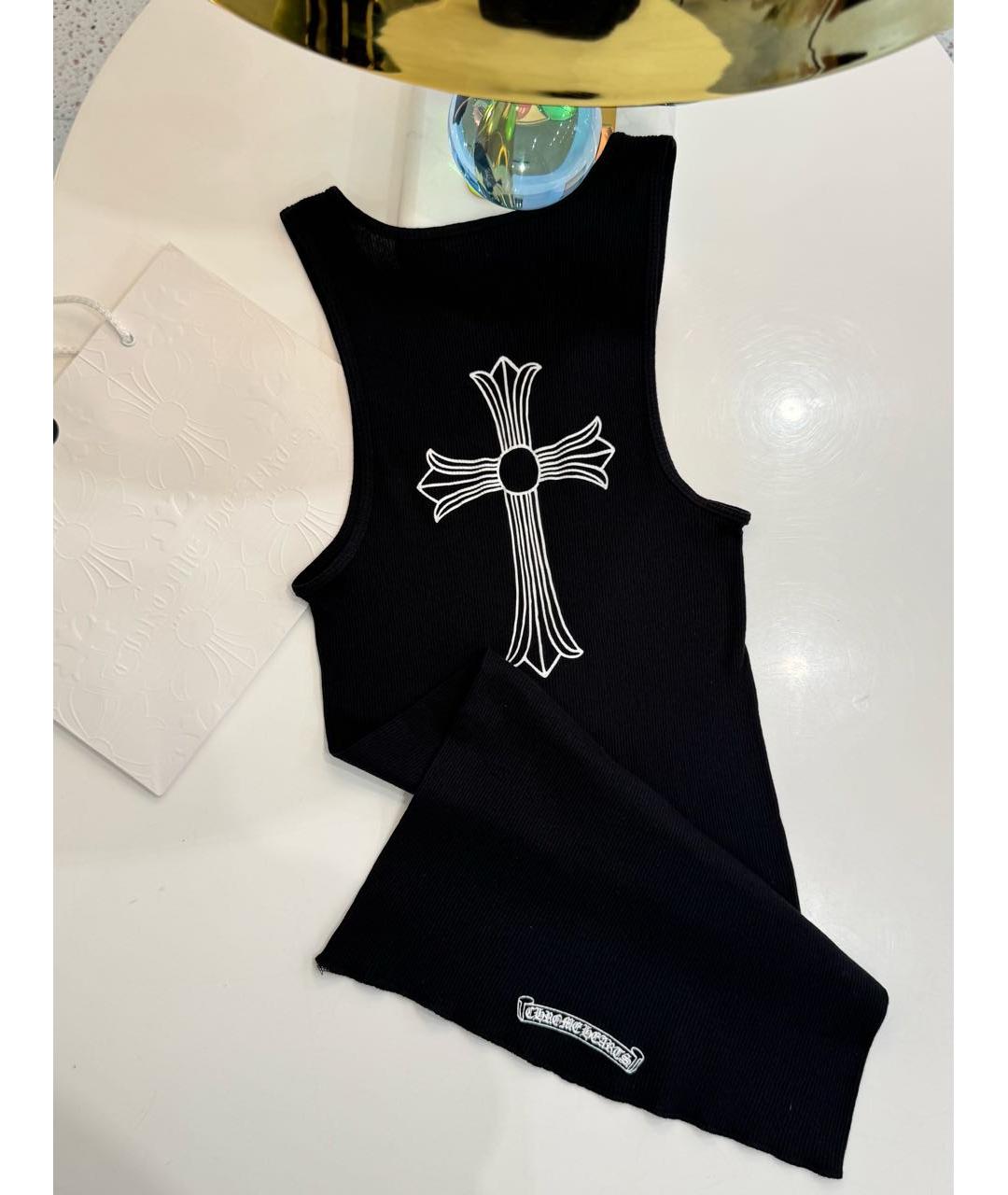 CHROME HEARTS Черная хлопковая майка, фото 4