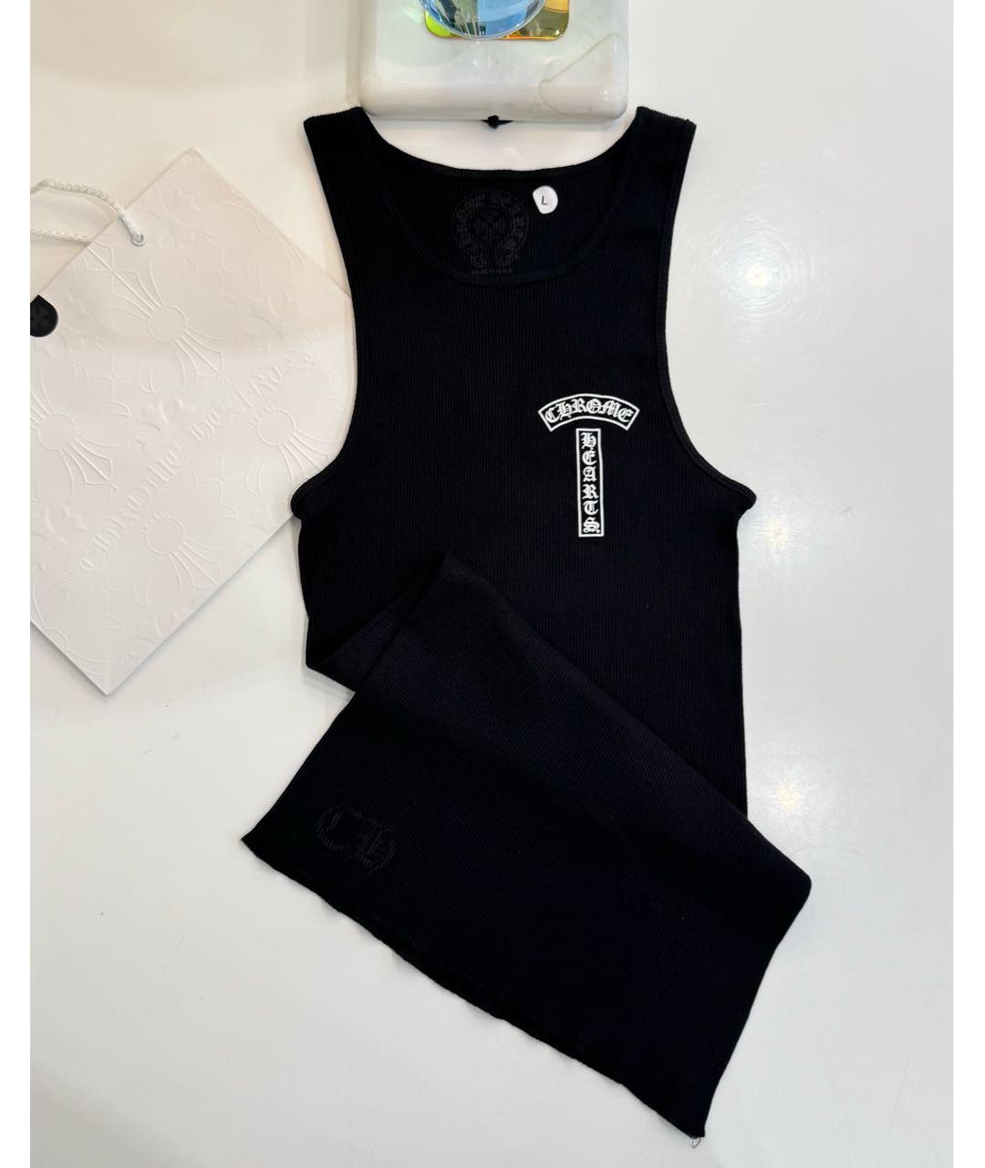 CHROME HEARTS Черная хлопковая майка, фото 5
