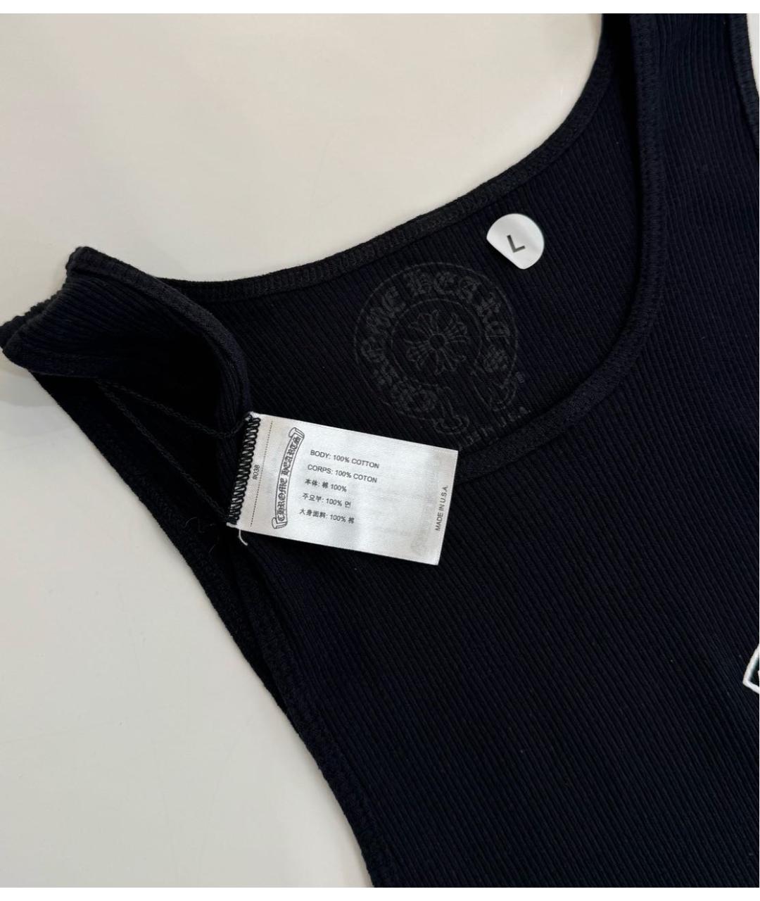 CHROME HEARTS Черная хлопковая майка, фото 3