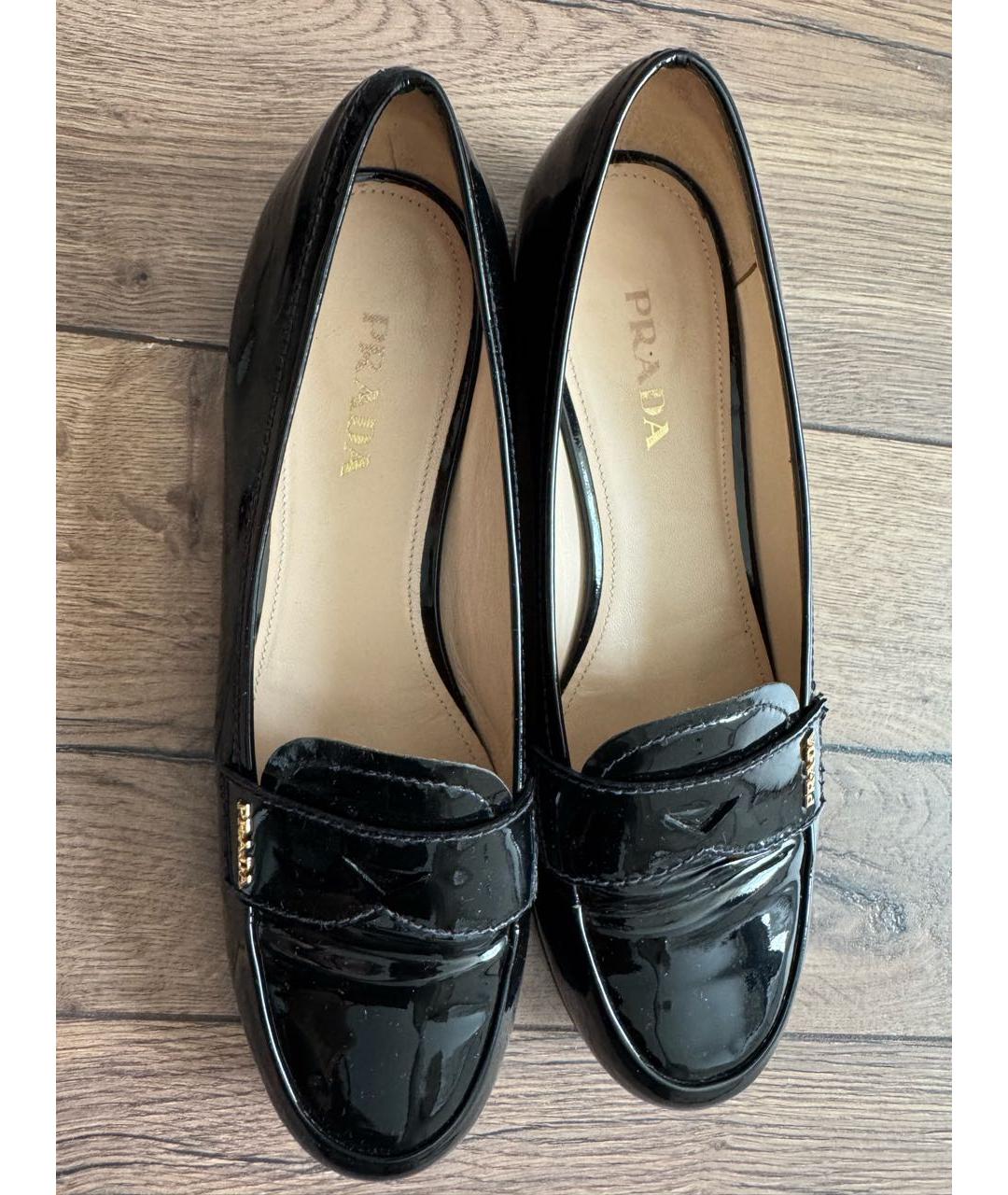 PRADA Черные лоферы из лакированной кожи, фото 6