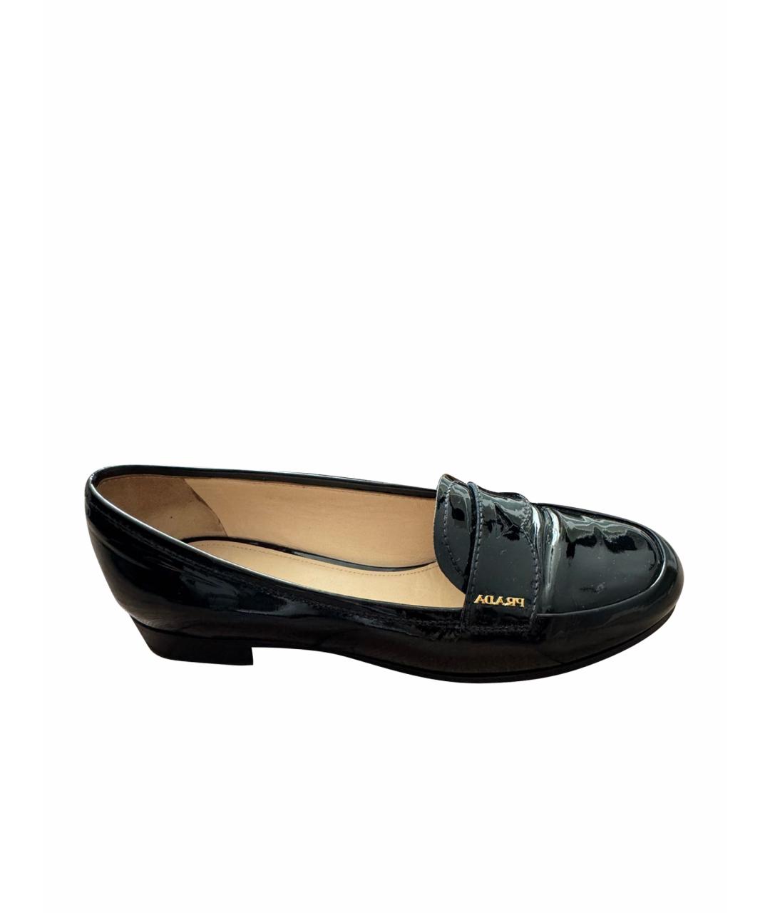 PRADA Черные лоферы из лакированной кожи, фото 1