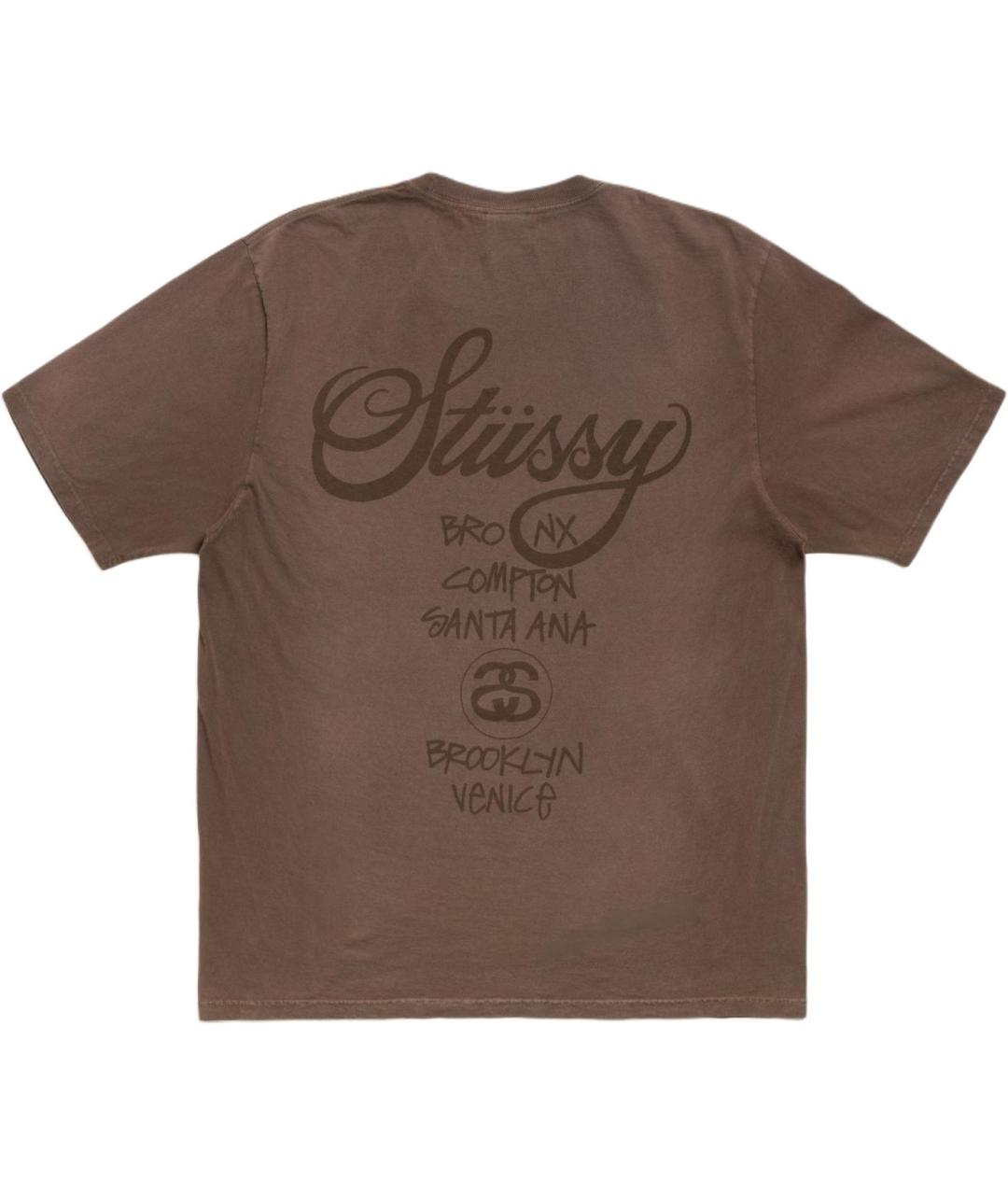 STUSSY Коричневая футболка, фото 2