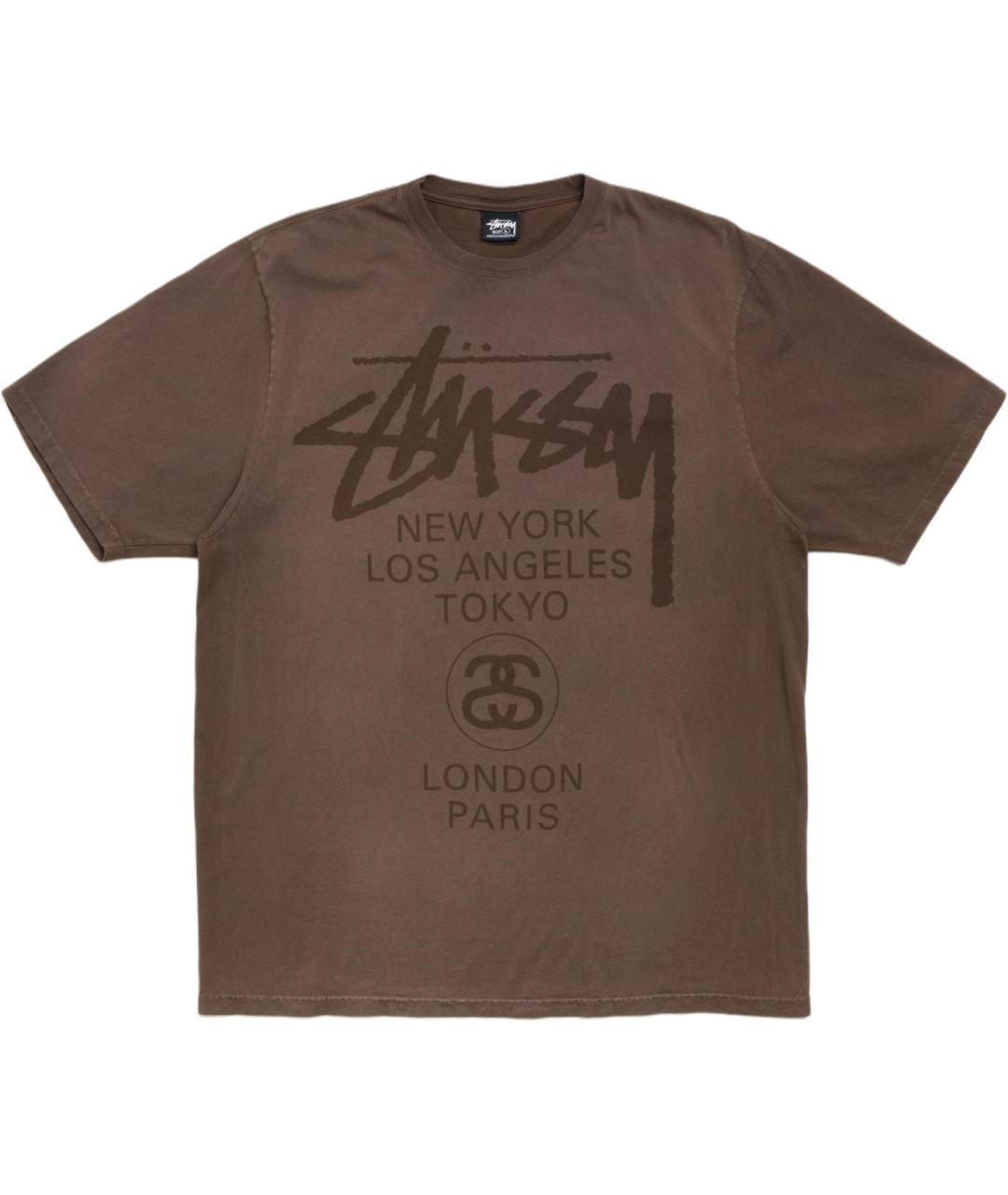 STUSSY Коричневая футболка, фото 1