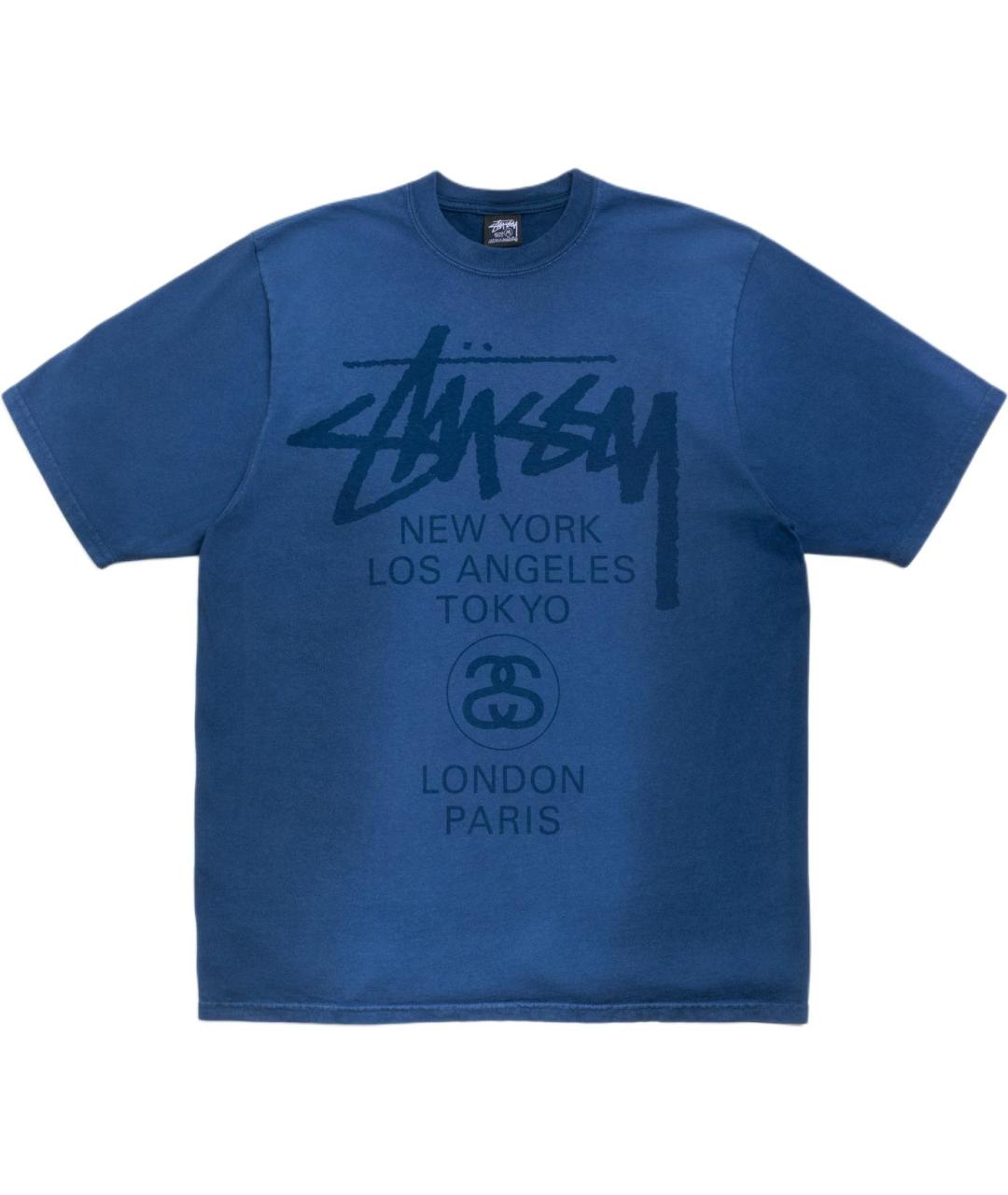 STUSSY Синяя футболка, фото 1